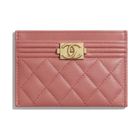 boy chanel pink card holder|Chanel card holder zipped.